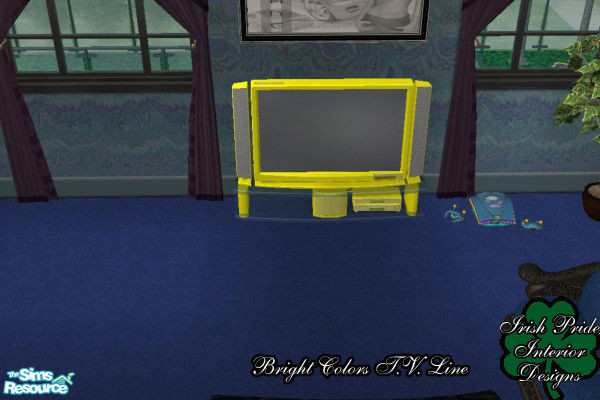 Sims 2 — Yellow Bright Color T.V. by Irish Pride — The bright colors yellow t.v. is the perfect buy to accent that modern