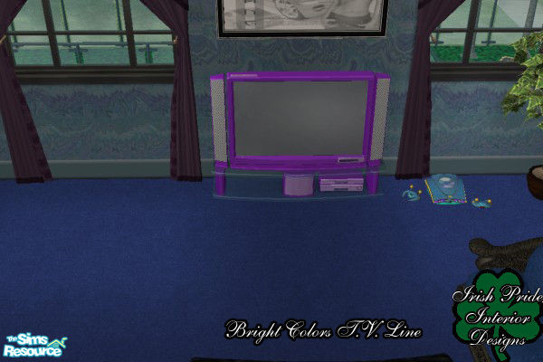 Sims 2 — Purple Bright Colors T.V. by Irish Pride — The bright colors purple t.v. is the perfect buy to accent that