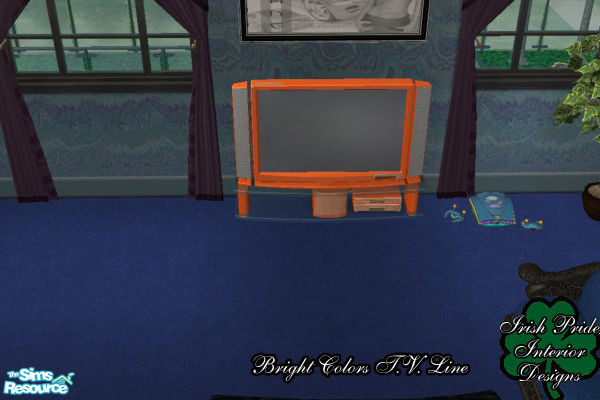 Sims 2 — Orange Bright Color T.V. by Irish Pride — The bright colors orange t.v. is the perfect buy to accent that modern