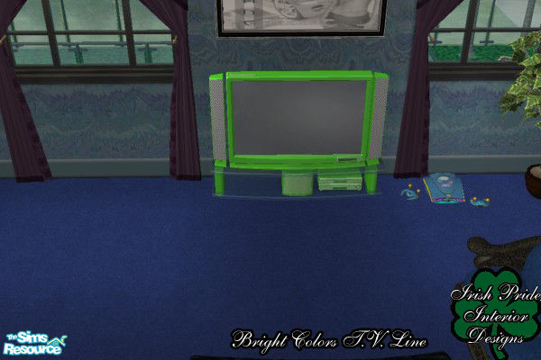 Sims 2 — Lime Bright Color T.V. by Irish Pride — The bright colors lime t.v. is the perfect buy to accent that modern sim