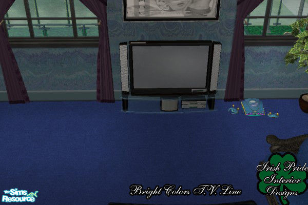Sims 2 — Black Bright Color T.V. by Irish Pride — The bright colors black t.v. is the perfect buy to accent that modern