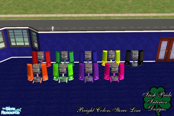 Sims 2 — Bright Colors Stereo Line by Irish Pride — The bright colors stereo line is the perfect buy to accent that