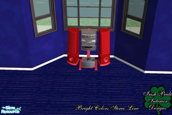 Sims 2 — Red Bright Color Stereo by Irish Pride — The new bright color red stereo is the perfect buy to accent that