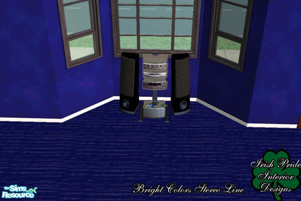 Sims 2 — Black Bright Color Stereo by Irish Pride — The new bright color black stereo is the perfect buy to accent that