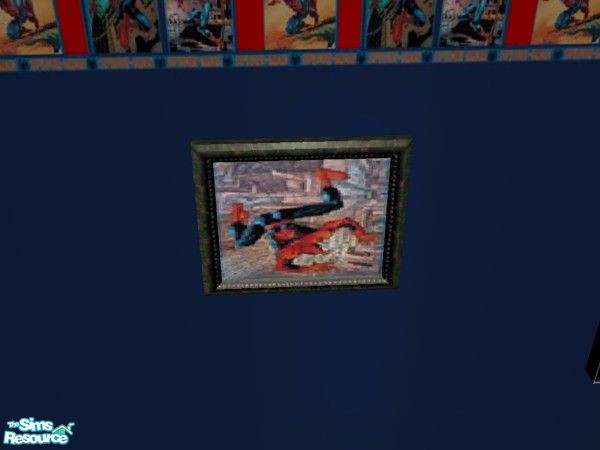 Sims 2 — Spiderman Poster-Small by jeyca — Nice picture of Spiderman in action. Part of the Spiderman Bedroom Set for