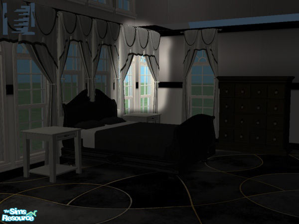 Sims 2 — LadyFirelyght's Monotone Double Curtains by LadyFirelyght — Part of LadyFirelyght's Monotone Bedroom set. *fixed