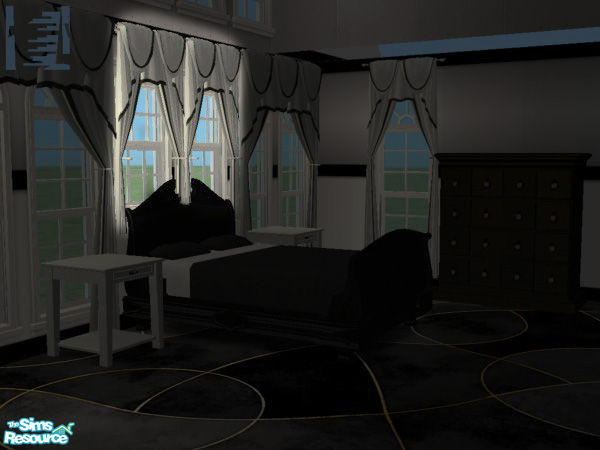 Sims 2 — LadyFirelyght's Monotone Sill-Length Cur by LadyFirelyght — Part of LadyFirelyght's Monotone Bedroom set. *Fixed