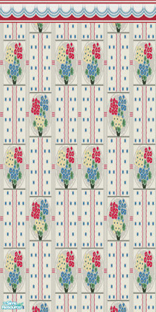Sims 2 — Vintage Geranium wallpaper by katalina — Authentic vintage prints of walls and linoleum from 1930-1950. Enjoy!