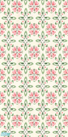 Sims 2 — Vintage Floral Delight wallpaper by katalina — Authentic vintage prints of walls and linoleum from 1930-1950.