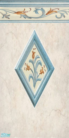 Sims 2 — KS Blue Floral Tiled Walls and Floors - 0 by mskitty — I hope you like them. Looks Great in the Game.