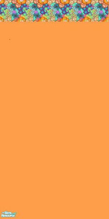 Sims 2 — Orange Flowers by LaurieR — A no cost orange paint with a floral border.