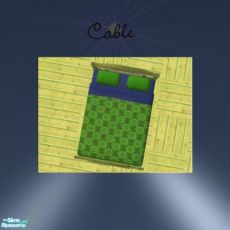 Sims 2 — Cables Misty Water bedding by cablebabee — Blue and Green bedding for Misty Water Collection