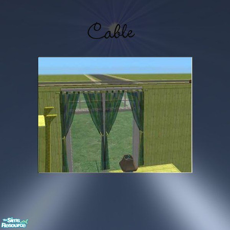 Sims 2 — Cable Misty Water curtains by cablebabee — These sheer blue and green curtains are a great accent to the misty
