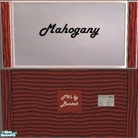 Sims 2 — Mahogany Wall TV by buntah — This is part of my Wall Eyes (wall-mounted TVs) set. Back and front shown.