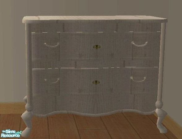 Sims 2 — White Wood Dresser by SSilver — A dresser made out of white wood. Part of the Pink Gingham Bedroom Set.