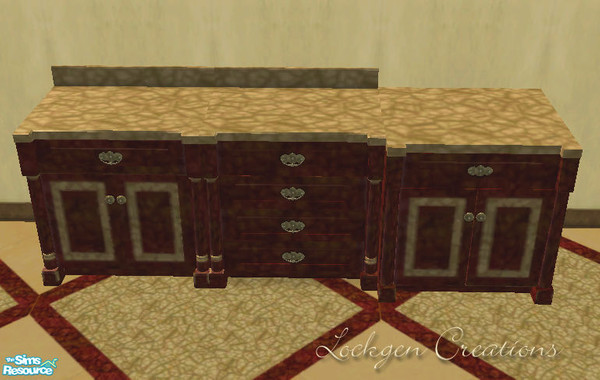 Sims 2 — Italian Marble Bath - Counters by lockgen — This package contains all three counter tops and bottoms. Part of my
