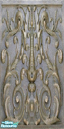 Sims 2 — grey gold panel stone wall by The_Unicorn — -