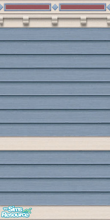 Sims 2 — Pickett Lane Blue Weatherboard by shtinky — Ornate Victorian weatherboard. Blue and cream with detailed crown.