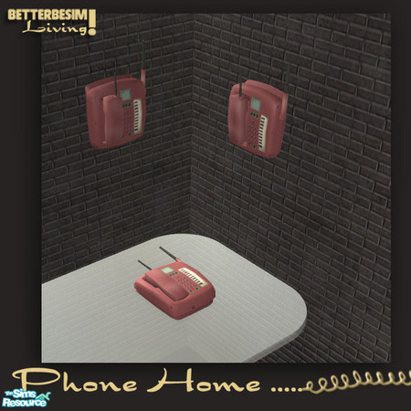 Sims 2 — Phone Home....  Dusty Pink Phone by BetterbeSim — Light pink phone by BetterbeSim. To apply the recolour to the