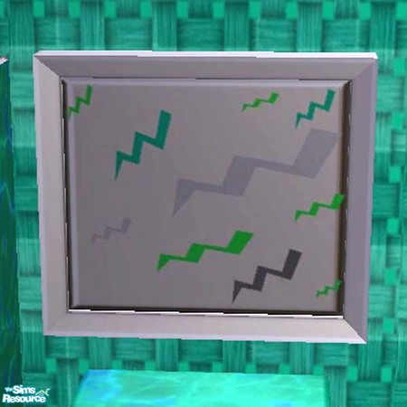 Sims 2 — Lightning bolt painting by buntah — This is one of the paintings for my Modern Green Kitchen set. They call this