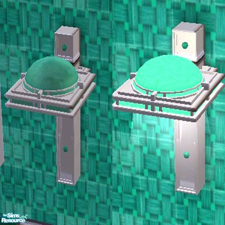 Sims 2 — Chrome & green wall light METAL by buntah — This is the metal part of the wall light for my Modern Green