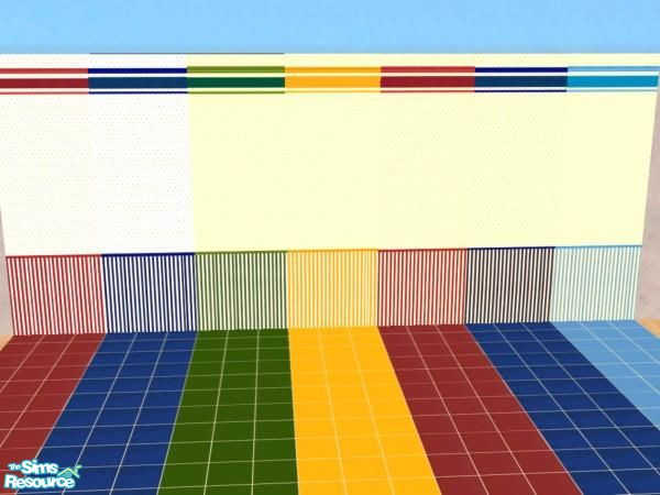 Sims 2 — Wallpapers and floors with Dots and Stri by Crystal_Dew79 — A set of floors and wallpapers. The wallpaper have