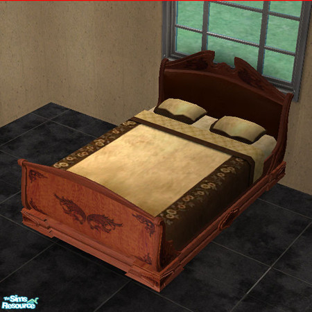 Sims 2 — Gold and Brown Velour bedding by stoked4sims — Rich jewel tones make up a delight in velour bedding.