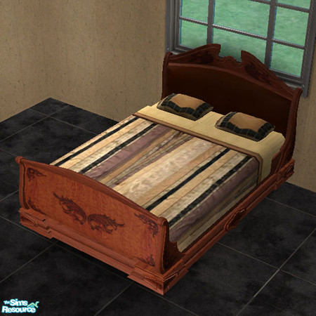 Sims 2 — Silk Striped Extravaganza Bedding by stoked4sims — An extravaganza of lucious silk stripes and satin detailing.