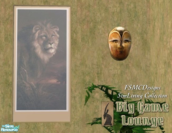 Sims 2 — FSMCDESIGNS BGL Lion Art by FSMCDESIGNS — Part of my Big Game Lounge Collection. Enjoy, Michael