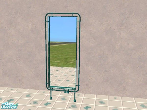 Sims 2 — Floor mirror by Bitzybus — Green floor mirror to go with the set. Walls and floor made by xeloriah and they can