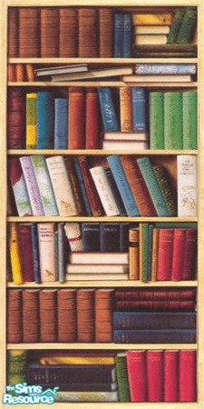 Sims 2 — Bookcase wall mural 1 by TSR Archive — Bookcase wall mural 1