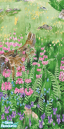 Sims 2 — Garden Walk 2 by Lorah — 2nd of a 2 part mural or alternate with 1st part to cover walls. Part of the Garden
