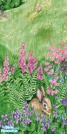 Sims 2 — Garden Walk 1 by Lorah — 1st of a 2 part mural or alternate with 2nd part to cover walls. Part of the Garden