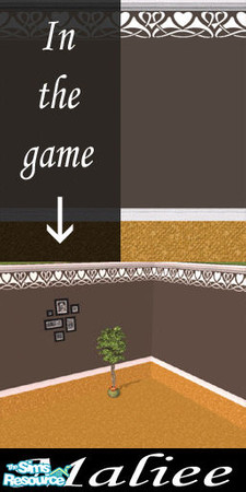 Sims 2 — chocgold by maliee1 — chocolate paint with gold carpet