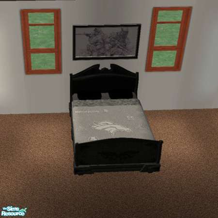 Sims 2 — Bronco Bed by Irish Pride — Irish Pride Interiors is proud to present the Denver Bronco bed...Sheet set only,