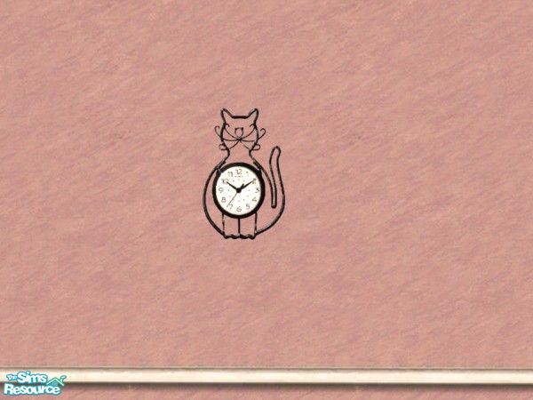 Sims 2 — Cat wall clock by Bitzybus — Clock to hang on the wall.