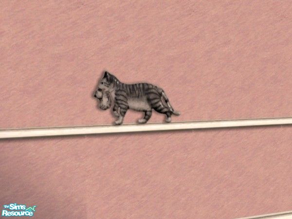 Sims 2 — Wall decor - grey cat by Bitzybus — Grey cat with a kitten to decorate the walls with, looks like the cat are