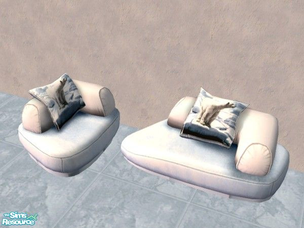 Sims 2 — Chair Living - cushion by Bitzybus — Cushion for the chairs - decorated with an Ice Bear. 