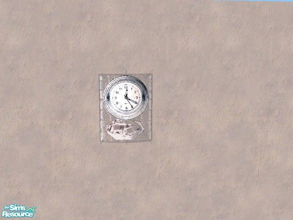 Sims 2 — Wall clock by Bitzybus — Wall clock made of glass decorated with an Ice Bear. 