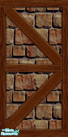 Sims 2 — Brown Brick Wall #6 by TSR Archive — Brown brick exterior wall.