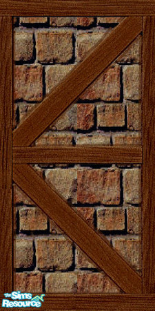Sims 2 — Brown Brick Wall #5 by TSR Archive — Brown brick exterior wall.