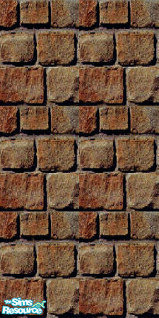 Sims 2 — Brown Brick Wall #1 by TSR Archive — Brown brick exterior wall.