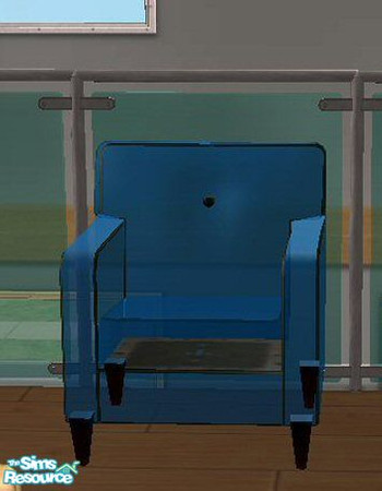 Sims 2 — Blue Glass Chair by SSilver — A blue glass version of the "Blue Suede Chair".