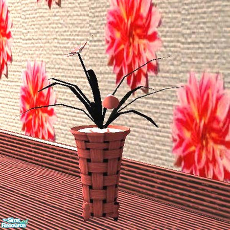 Sims 2 — Rose-weave vase & flowers by buntah — This is the vase and artificial flowers for my Oh So Rosey Bathroom