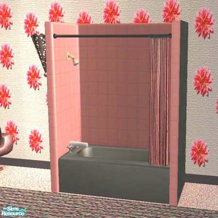 Sims 2 — Rose & Black Shower/tub combo by buntah — This is the tub for my Oh So Rosey Bathroom set.