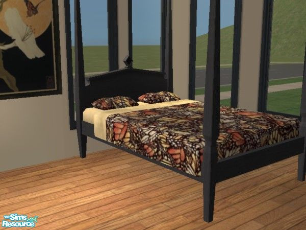 Sims 2 — Butterfly Wings Bedding by toriamos — Bedding is of butterfly wings. The set was updated with Simpe v 0.15