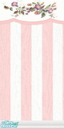 Sims 2 — Pink Stripes & Flowers by TSR Archive — Created by Pinecat 1/05. Proportions are correct in the game.