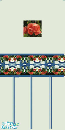 Sims 2 — Centerpiece wall by ead425 — ROSES AND WINE on lt blue for your kitchen