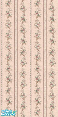 Sims 2 — Gentle flower stripes wallpaper by TSR Archive — Gentle flower stripes wallpaper