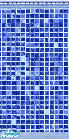 Sims 2 — Hand Laid Mini Blue Bath Tile Walls by naememac — Hand laid mini blue bath tiles in different shades of blue.